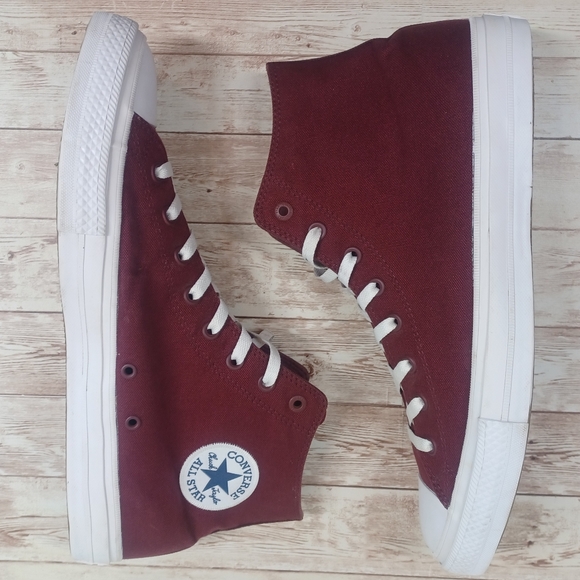 Converse Chuck Taylor II (discontinued) High Tops Maroon Lunarlon Men's Size 13 - Picture 8 of 15